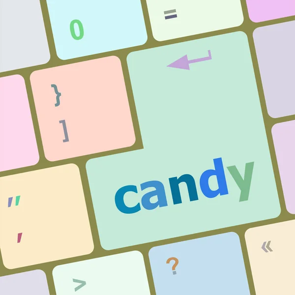 Tecla candy no botão do teclado do computador — Fotografia de Stock