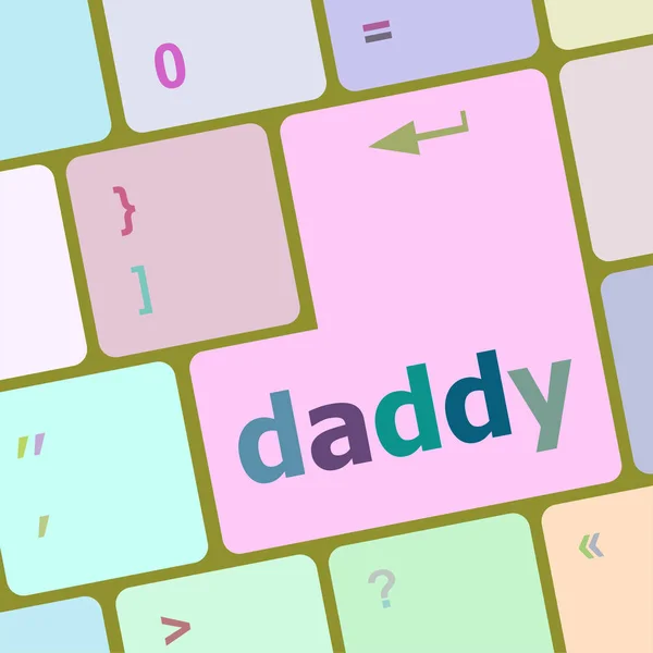 Daddy message on a white computer keyboard — Stock Photo, Image