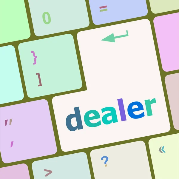 Dealer button on keyboard with soft focus — Stock Photo, Image