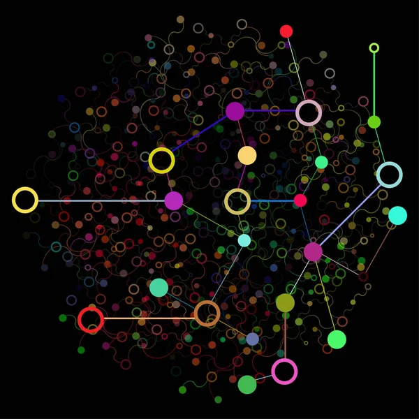 Social Network Graphic Concept. Conjunto geométrico de estructura poligonal con malla de alambre, ciencia caótica moderna y objeto tecnológico —  Fotos de Stock