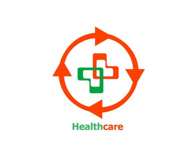 Tıbbi çapraz soyut Logo tasarım şablonu. Eczane, ilaç, klinik logo kavramı. İlaç sağlık simgesi