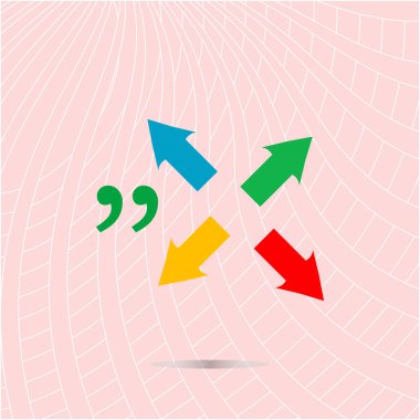 Tırnak işareti konuşma balonu. tırnak işareti simgesi, ok işareti ayarla.