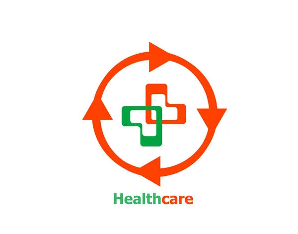 Tıbbi çapraz soyut Logo tasarım şablonu. Eczane, ilaç, klinik logo kavramı. İlaç sağlık simgesi — Stok fotoğraf