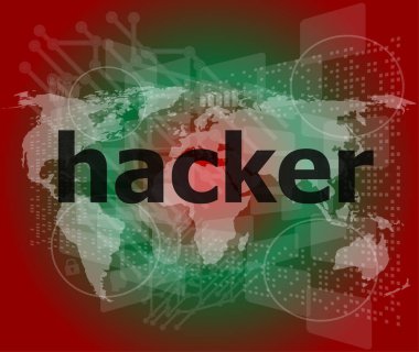 Gizlilik kavramı: dijital arkaplanda Hacker kelimeleri