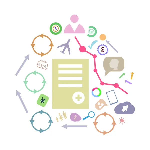 Thin-Line-Symbol mit flachem Gestaltungselement des Geschäftsdiagramms, Erfolgsstatistiken von Unternehmen, Unternehmensdaten, Marktanalyse, Kuchendiagramm, Entwicklungsaussichten. moderner Stil — Stockfoto