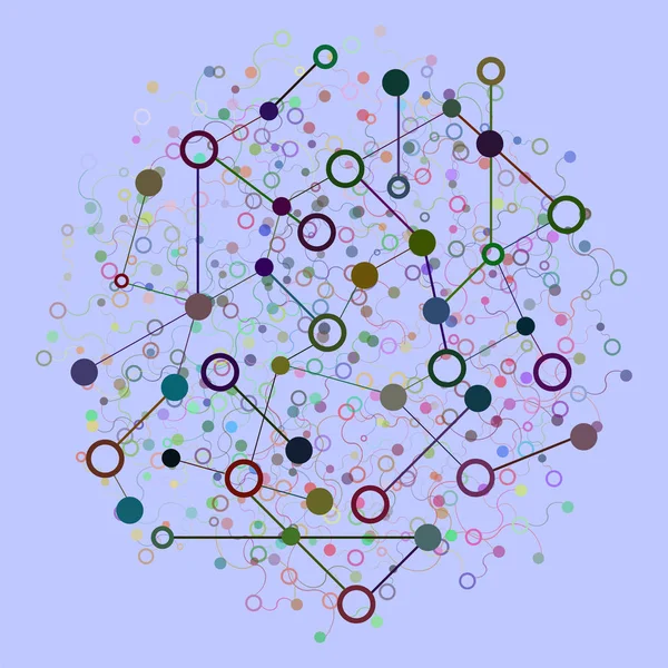 Sociala nätverk grafiska koncept. Abstrakt bakgrund med prickar Array och linjer. Geometriska Modern teknik koncept. Anslutning struktur. Digital datavisualisering — Stockfoto