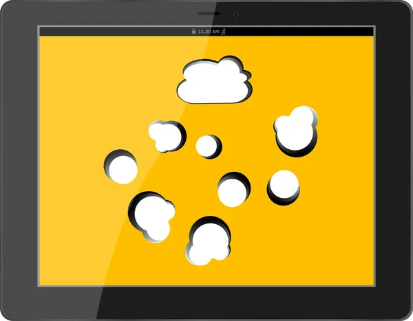 Cloud computing połączenia na cyfrowy typu Tablet. obraz koncepcyjny. na białym tle — Zdjęcie stockowe