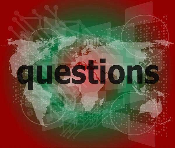Education concept: words Questions on digital background — Stock Photo, Image