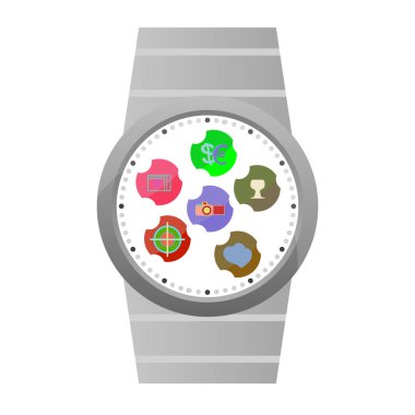 Popüler akıllı izle beyaz izole simgeler