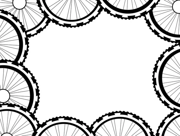 Roues de vélo motif de fond. Modèle de roues de vélo. roues de vélo avec pneu et rayons — Photo