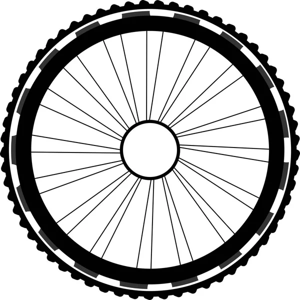 Silhouet van een fietswiel. fiets velgen met banden en spaken. geïsoleerd op wit — Stockfoto
