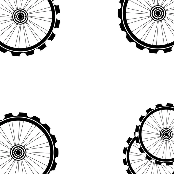 Bicycle wheels pattern isolated on white background — Stock Photo, Image