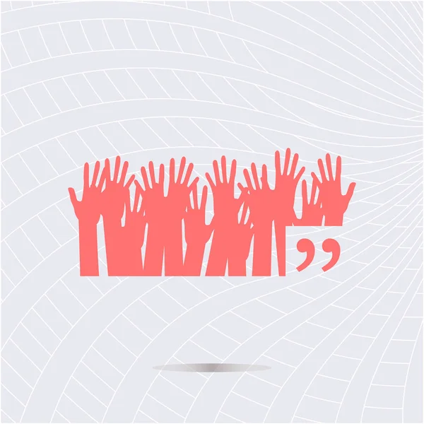 Citazione segno discorso bolla. icona del segno di citazione. Le mani della gente. ballo partito concetto — Foto Stock