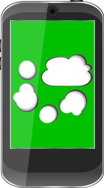 Handy mit wolkenverhangenem Himmel auf dem Bildschirm — Stockfoto