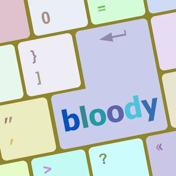 Bloody button on computer pc keyboard key — Stock Photo, Image