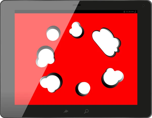 Tekstballon op zwarte tablet pc sociale, netwerk concept — Stockfoto