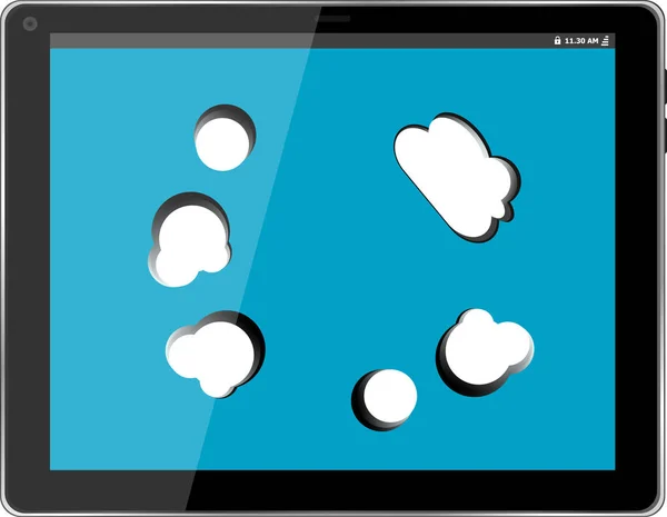 Cloud computing połączenia na cyfrowy typu Tablet. na białym tle — Zdjęcie stockowe