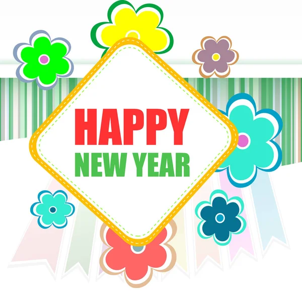 Happy New Year lettering Greeting Card — Stock Photo, Image