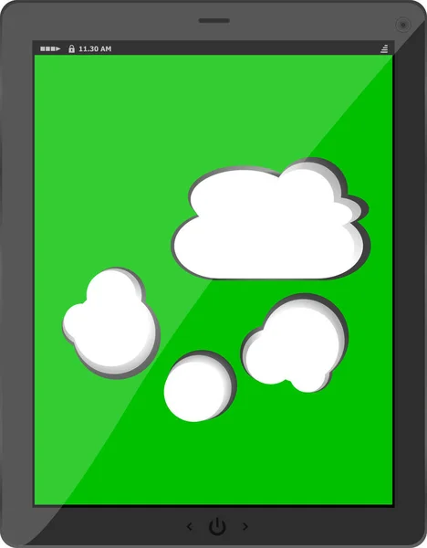 Cloud computing połączenia na cyfrowy typu Tablet. obraz koncepcyjny. na białym tle. — Zdjęcie stockowe