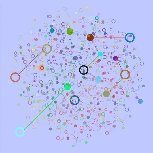 社会网络图形的概念。丝网、 现代混沌科学与技术对象的几何设置多边形结构 — 图库照片