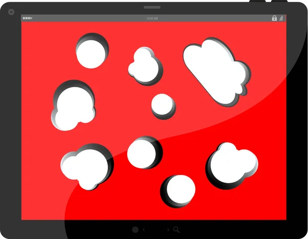 Beszéd buborék fekete tablet pc szociális, hálózati koncepció — Stock Fotó