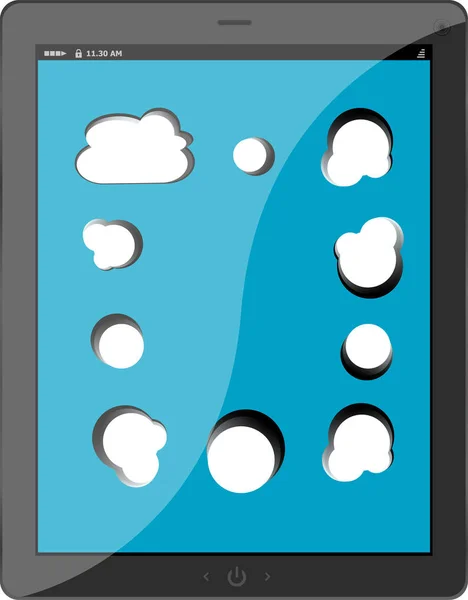 Conexão de computação em nuvem no tablet digital pc — Fotografia de Stock