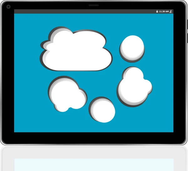 云计算连接数字 tablet pc 上 — 图库照片