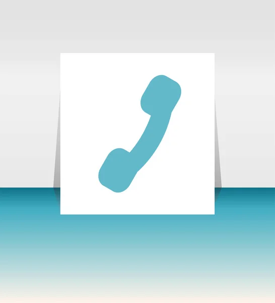 Icono plano de un teléfono, botón icono del auricular. Icono del teléfono —  Fotos de Stock