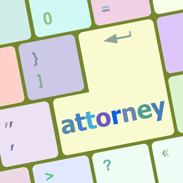 Attorney word on keyboard key, notebook computer — Stock Photo, Image