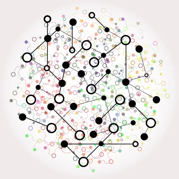 Conceito Gráfico de Rede Social. Resumo Fundo com Dots Array e Linhas. Conceito de Tecnologia Geométrica Moderna. Estrutura de conexão. Visualização de dados digitais — Fotografia de Stock