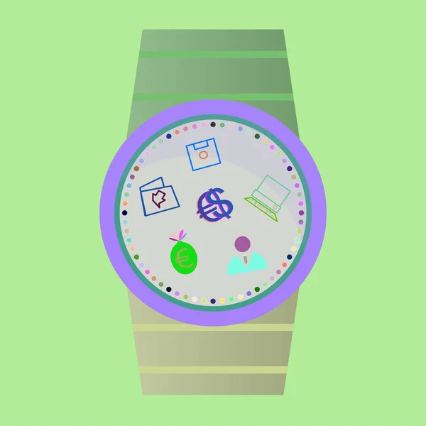 Slim horloge met apps pictogrammen — Stockfoto