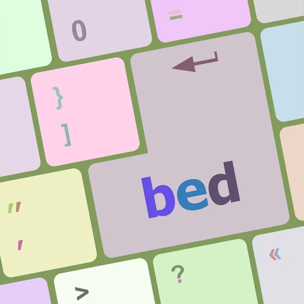 Bed word on keyboard key, notebook computer button — Stock Photo, Image