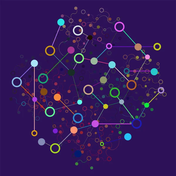 Social Network Graphic Concept. Conjunto geométrico de estructura poligonal con malla de alambre, ciencia caótica moderna y objeto tecnológico —  Fotos de Stock