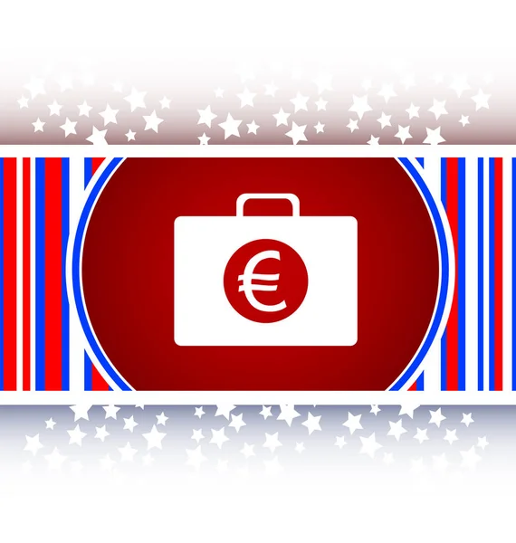 欧元案例按钮，金融图标 — 图库照片