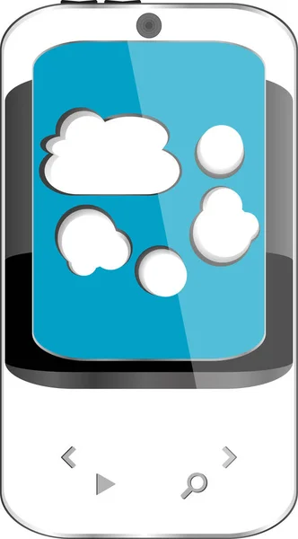 Smartphone avec symbole de cloud computing sur un écran — Photo