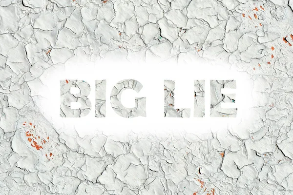 big lie words print on the wooden plate