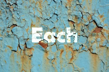 Yeşil paslı metal boyalı arka planda, doku her word yazdırma.