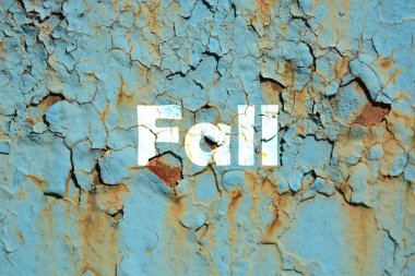 sonbahar word yazdırma paslı metal metal arka plan oluklu