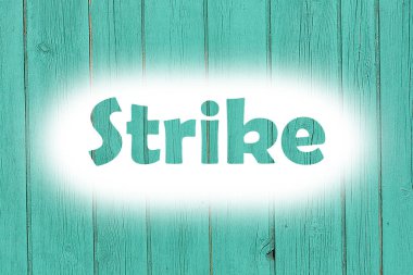 Word Yazdır grunge ahşap plaka üzerinde strike