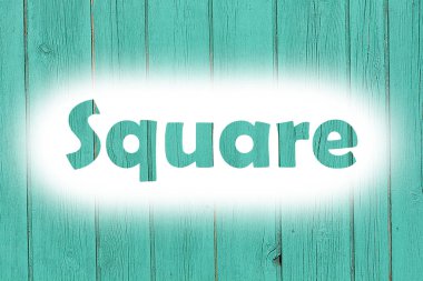 grunge ahşap plaka üzerinde kare word yazdırma