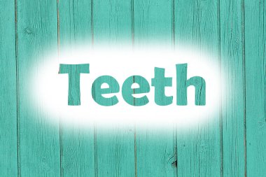 Diş word yazdırma grunge ahşap plaka üzerinde