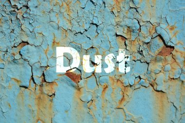 toz word yazdırma yeşil paslı metal boyalı arka planda, doku.