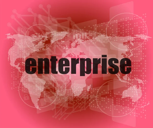 Business concept: enterprise words on digital screen, 3d — Stock Photo, Image