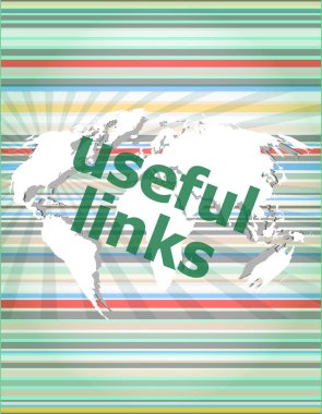 SEO web tasarım konsepti: dijital arka plan üzerinde faydalı linkler. alıntı, bilgi, başarı, haber, textbox kavramı