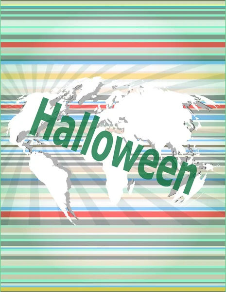 Bildschirm digital mit Feiertag-Halloween-Wort — Stockfoto