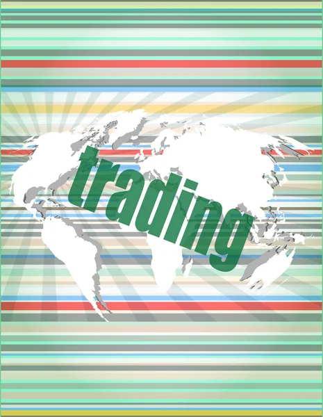 Dijital ekranda kelime ticareti, küresel iletişim kavramı — Stok fotoğraf