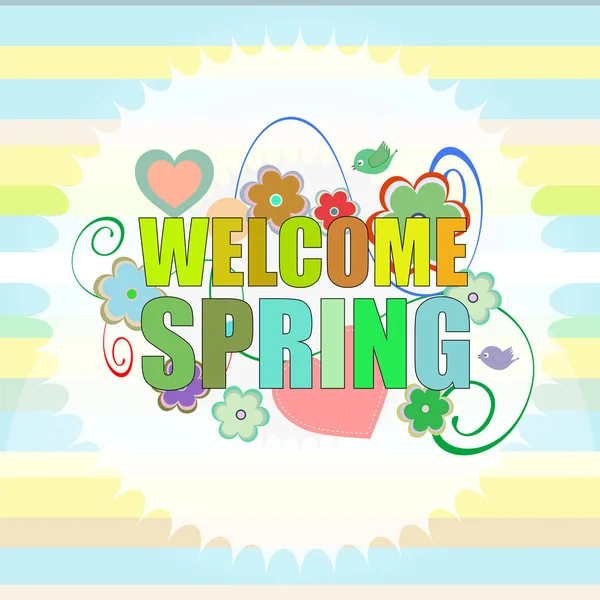 Willkommen Spring Holiday Card — Stockfoto