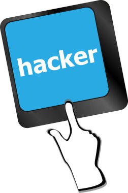 Klavyede hacker kelimesi, saldırı, internet konsepti