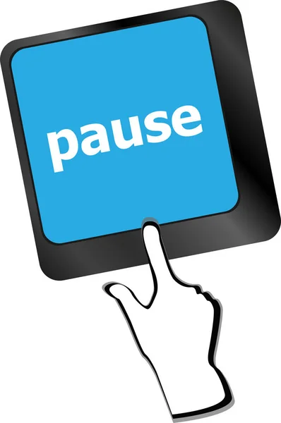 Teclado de ordenador con tecla de pausa - concepto de negocio — Foto de Stock