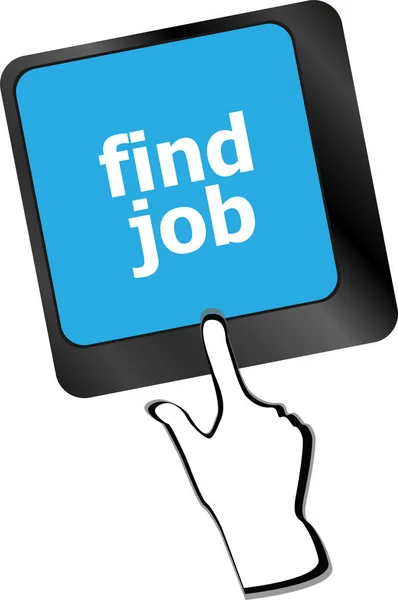À procura de emprego na Internet. Botão Jobs no teclado do computador — Fotografia de Stock